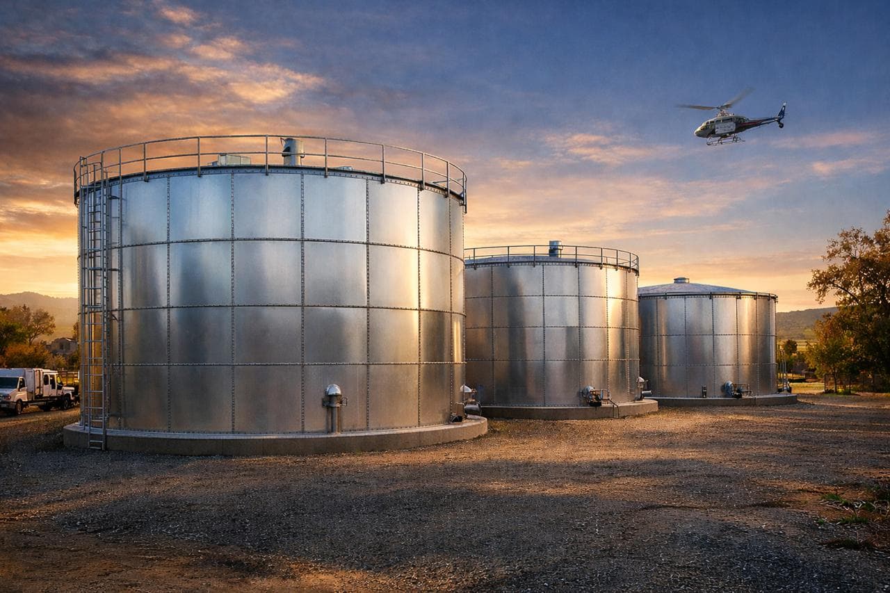 Tanques de agua de acero corrugado